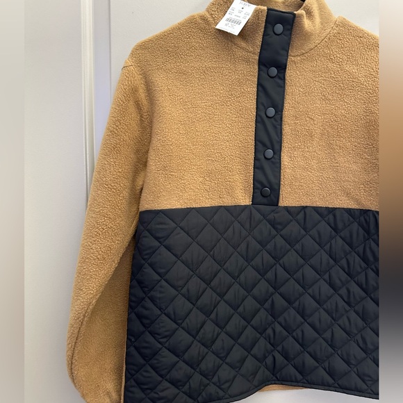 J. Crew Factory Quilted Sherpa Half Zip - Picture 15 of 16